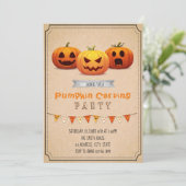 Pumpkin Carving Party-uitnodiging Kaart (Staand voorkant)