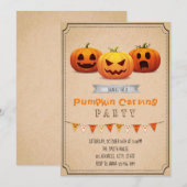 Pumpkin Carving Party-uitnodiging Kaart (Voorkant / Achterkant)