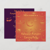 Pumpkin Carving Party-uitnodigingen Kaart (Voorkant / Achterkant)