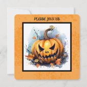 PUMPKIN CARVING WEDSTRIJD PARTIJ FEESTDAGENKAART (Voorkant)
