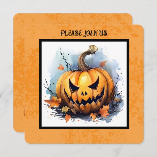 PUMPKIN CARVING WEDSTRIJD PARTIJ FEESTDAGENKAART (Voorkant / Achterkant)