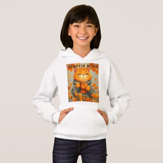 Pumpkin Cat and Dog Personalizable Girl's Hoodie (Voorkant volledig)