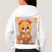 Pumpkin Cat and Dog Personalizable Girl's Hoodie (Achterkant)