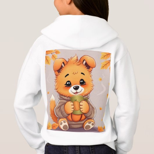 Pumpkin Cat and Dog Personalizable Girl's Hoodie (Achterkant)