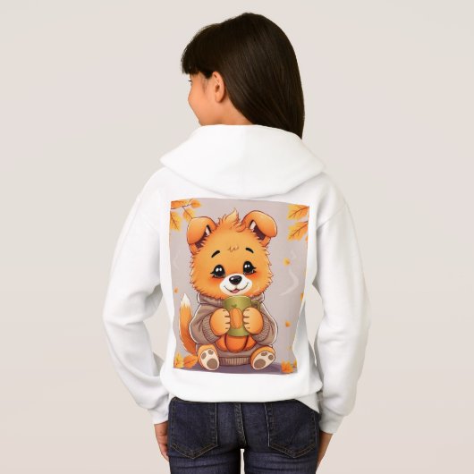 Pumpkin Cat and Dog Personalizable Girl's Hoodie (Achterkant volledig)
