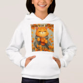 Pumpkin Cat and Dog Personalizable Girl's Hoodie (Voorkant)