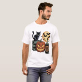 Pumpkin Cat Beer Halloween T-shirt (Voorkant volledig)