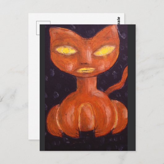 Pumpkin Cat Card uit Denis Gaston Art Briefkaart (Voorkant / Achterkant)