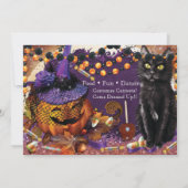 Pumpkin Cat Halloween Uitnodigingen (Achterkant)