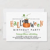 Pumpkin Cat - Halloween Verjaardagsfeest Kaart (Voorkant)