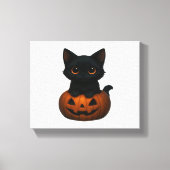 Pumpkin Cat – Schattige Spooky Halloween Shirt voo Canvas Afdruk (Voorkant)