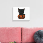 Pumpkin Cat – Schattige Spooky Halloween Shirt voo Canvas Afdruk (Insitu (Woonkamer))