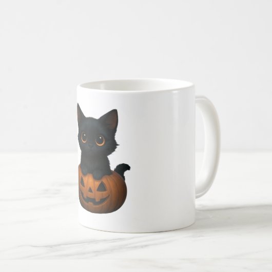 Pumpkin Cat – Schattige Spooky Halloween Shirt voo Koffiemok (Voorkant rechts)