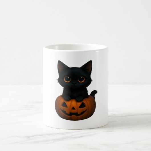 Pumpkin Cat – Schattige Spooky Halloween Shirt voo Koffiemok (Center)