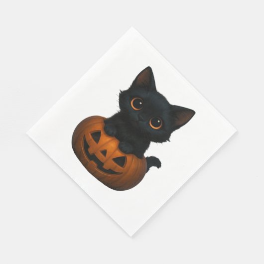 Pumpkin Cat – Schattige Spooky Halloween Shirt voo Servet (Hoek)