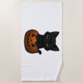 Pumpkin Cat – Schattige Spooky Halloween Shirt voo Strandlaken (Voorkant)