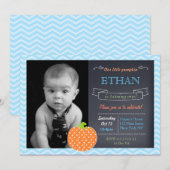 Pumpkin Chalkboard Birthday Invitations Kaart (Voorkant / Achterkant)