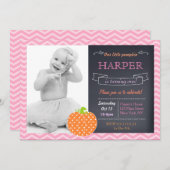Pumpkin Chalkboard Birthday-uitnodigingen Kaart (Voorkant / Achterkant)