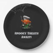 Pumpkin Chef Halloween Party - Spooky Cauldron Papieren Bordje (Voorkant)