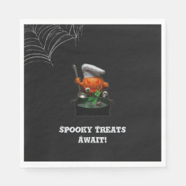 Pumpkin Chef Halloween Party – Spooky Cauldron Servet