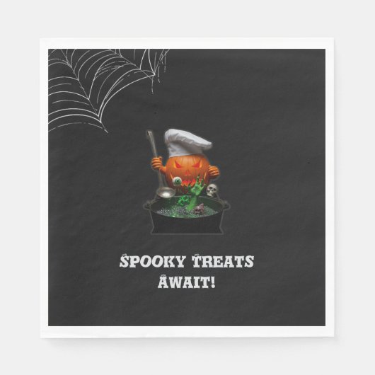 Pumpkin Chef Halloween Party – Spooky Cauldron Servet (Voorkant)