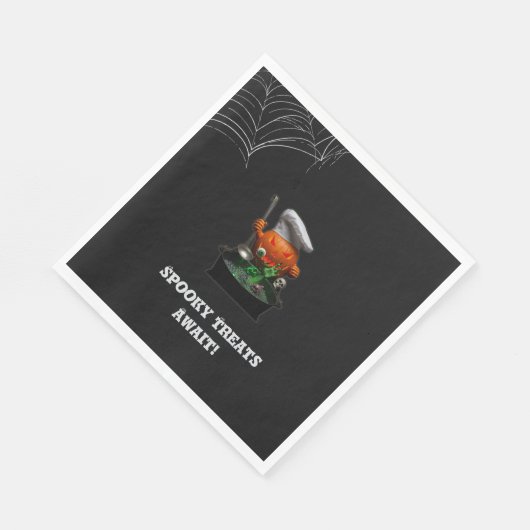 Pumpkin Chef Halloween Party – Spooky Cauldron Servet (Hoek)