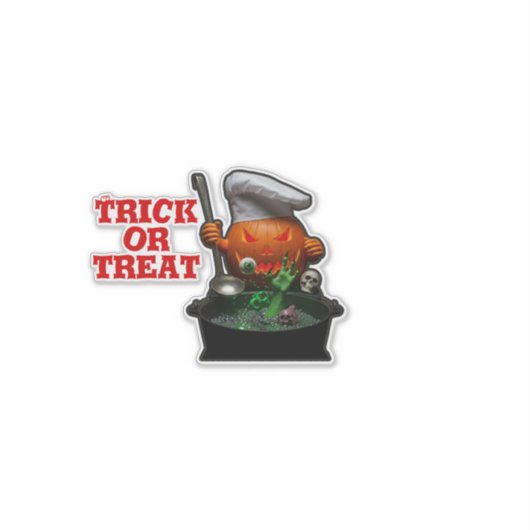Pumpkin Chef Halloween Party - Spooky Touch Sticker (Voorkant)