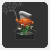Pumpkin Chef Halloween Party - Spooky Touch Vierkante Sticker (Voorkant)