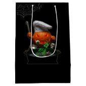Pumpkin Chef Halloween - Spooky Cauldron ontwerp Medium Cadeauzakje (Achterkant)