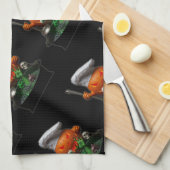 Pumpkin Chef Halloween - Spooky Cauldron ontwerp Theedoek (Quarter Fold)