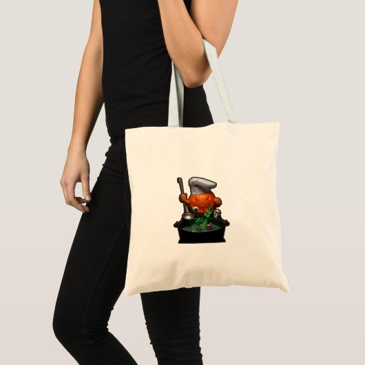 Pumpkin Chef Halloween – Spooky Cauldron ontwerp Tote Bag (Voorkant (product))