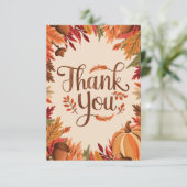 Pumpkin Chestnut Autumn Herfst Bedankkaart (Staand voorkant)