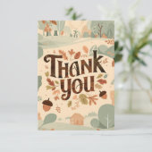 Pumpkin Chestnut Autumn Herfst Bedankkaart (Staand voorkant)