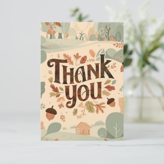 Pumpkin Chestnut Autumn Herfst Bedankkaart (Staand voorkant)