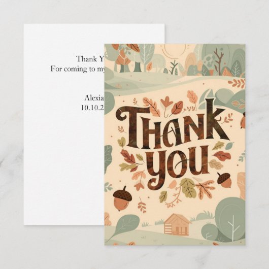 Pumpkin Chestnut Autumn Herfst Bedankkaart (Voorkant / Achterkant)