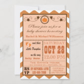 Pumpkin Chevron Pattern Baby shower Invitation Kaart (Voorkant)