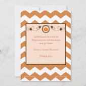 Pumpkin Chevron Pattern Baby shower Invitation Kaart (Achterkant)