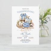 Pumpkin Chinoiserie Thanksgiving Diner Kaart (Staand voorkant)