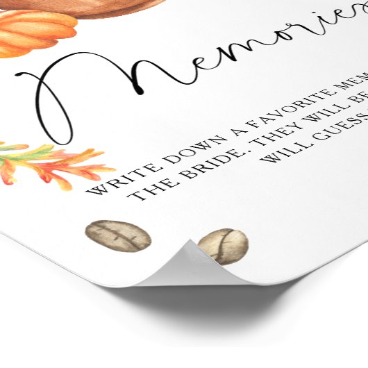 Pumpkin Coffee Herinneringen met de bruid Poster (Hoek)
