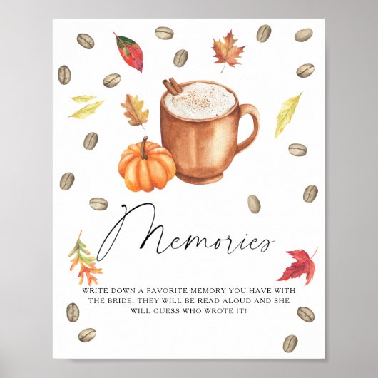 Pumpkin Coffee Herinneringen met de bruid Poster (Voorkant)