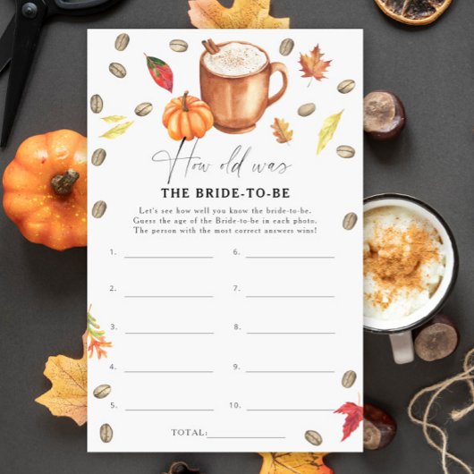 Pumpkin Coffee Hoe oud was de bruid om een spel te