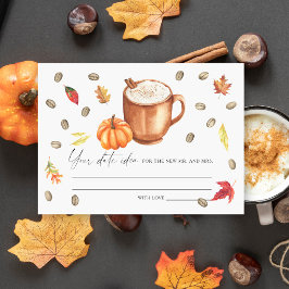 Pumpkin Coffee Vrijgezellenfeest Datum nacht ideeë Informatiekaartje