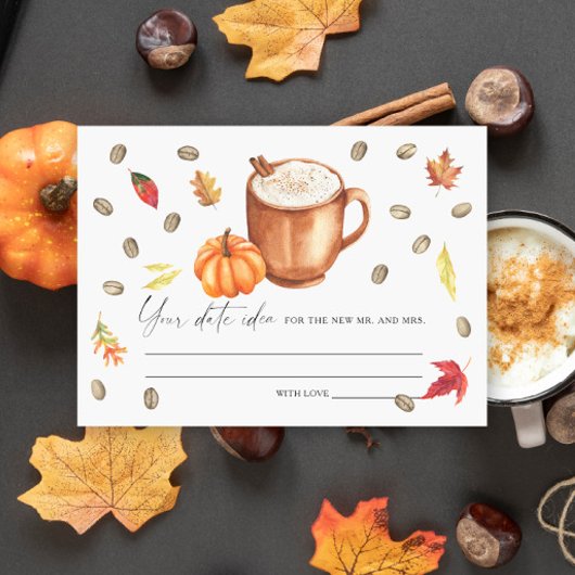Pumpkin Coffee Vrijgezellenfeest Datum nacht ideeë Informatiekaartje