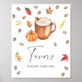 Pumpkin Coffee Vrijgezellenfeest Favors Poster (Voorkant)