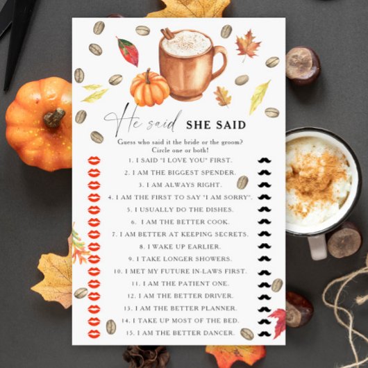 Pumpkin Coffee vrijgezellenfeest Hij zei dat ze ze