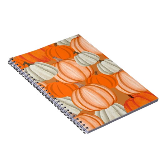 Pumpkin Collage Notebook – Autumn Aesthetic Notitieboek (Rechterzijde)