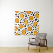 Pumpkin color seamless pattern, hand drawn squash wandkleed (In Situ (horizontaal))