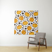 Pumpkin color seamless pattern, hand drawn squash wandkleed (In situ)