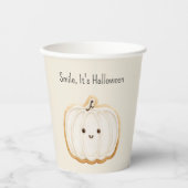 Pumpkin Cookie Smile Halloween Papieren Bekers (Voorkant)