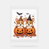 Pumpkin Corgi Party Acryl Bord (Voorkant)